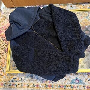 Peloton Navy New Heights Sherpa Hooded Full Zip Jacket Women’s M